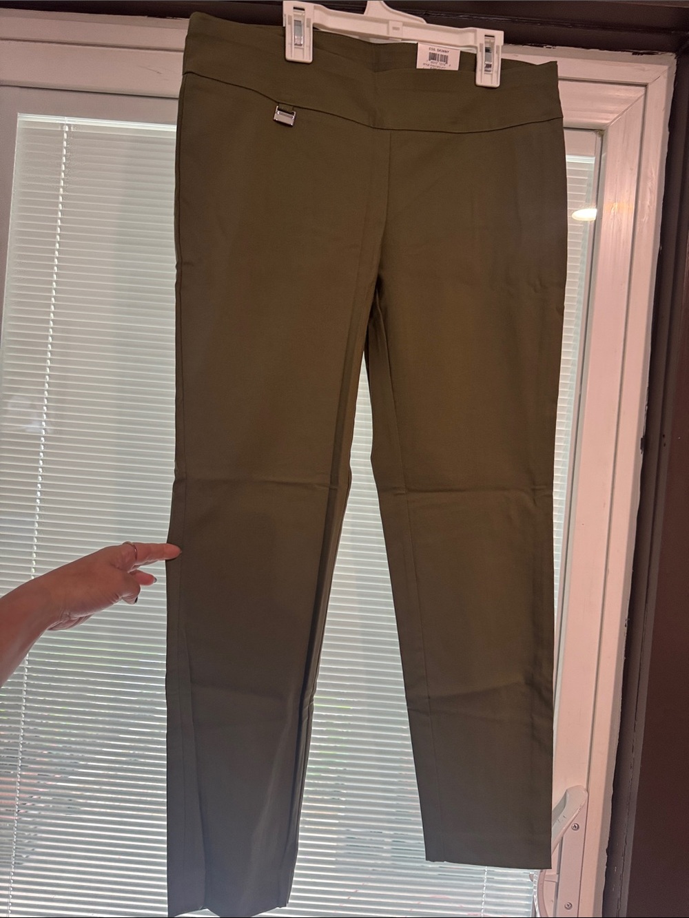 Alfani Olive Stretch Ponte Skinny Pants